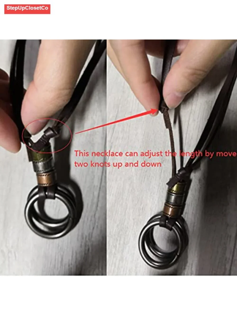 Eyeglass Holder Necklace O Ring Adjustable Leather Strap